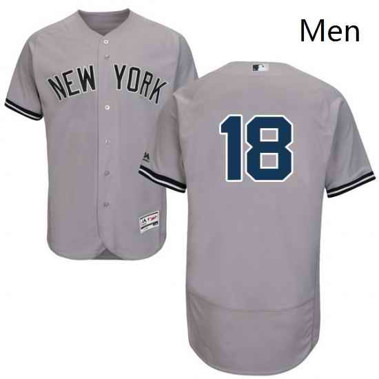 Mens Majestic New York Yankees 18 Didi Gregorius Grey Road Flex Base Authentic Collection MLB Jersey